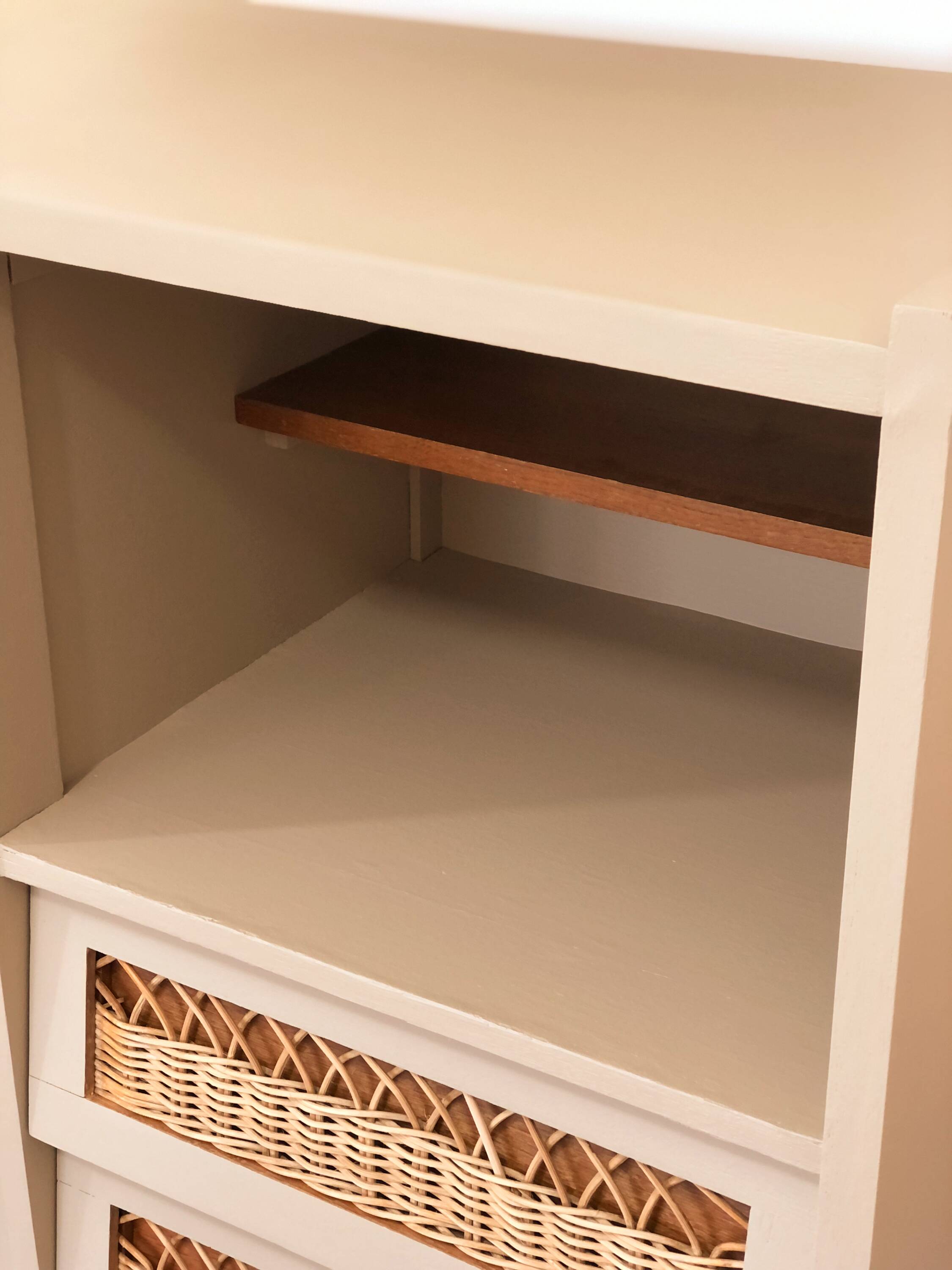 60s/70s wardrobe in wood and rattan