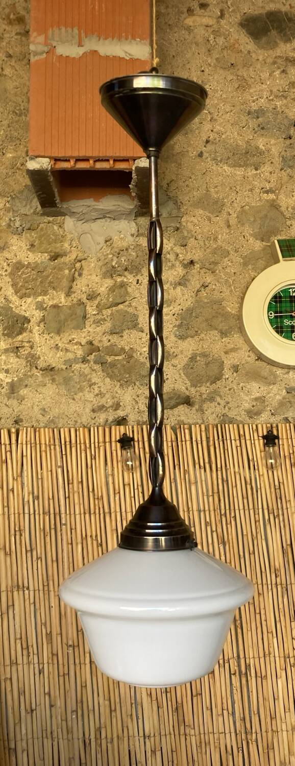 Suspension opaline Art Deco