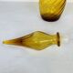 Empoli carafe, Italian yellow glass bottle, vintage.