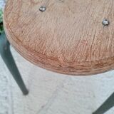 Wood and metal tripod stool