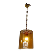 50s/60s pendant light in gold metal