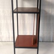 Table d’appoint moderniste métal et bois années 50-60