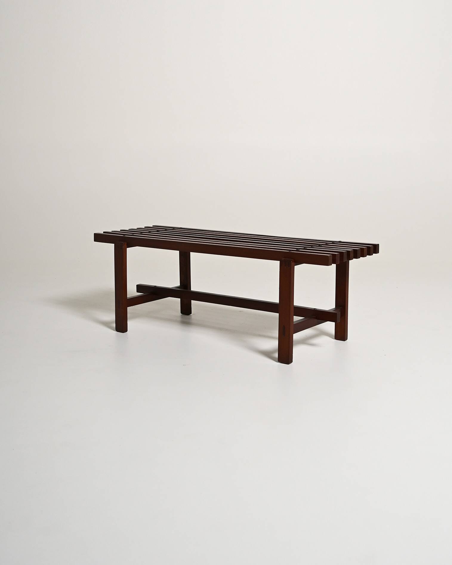 Slat bench in fine wood, 1970s