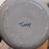Signed 70s sandstone lamp