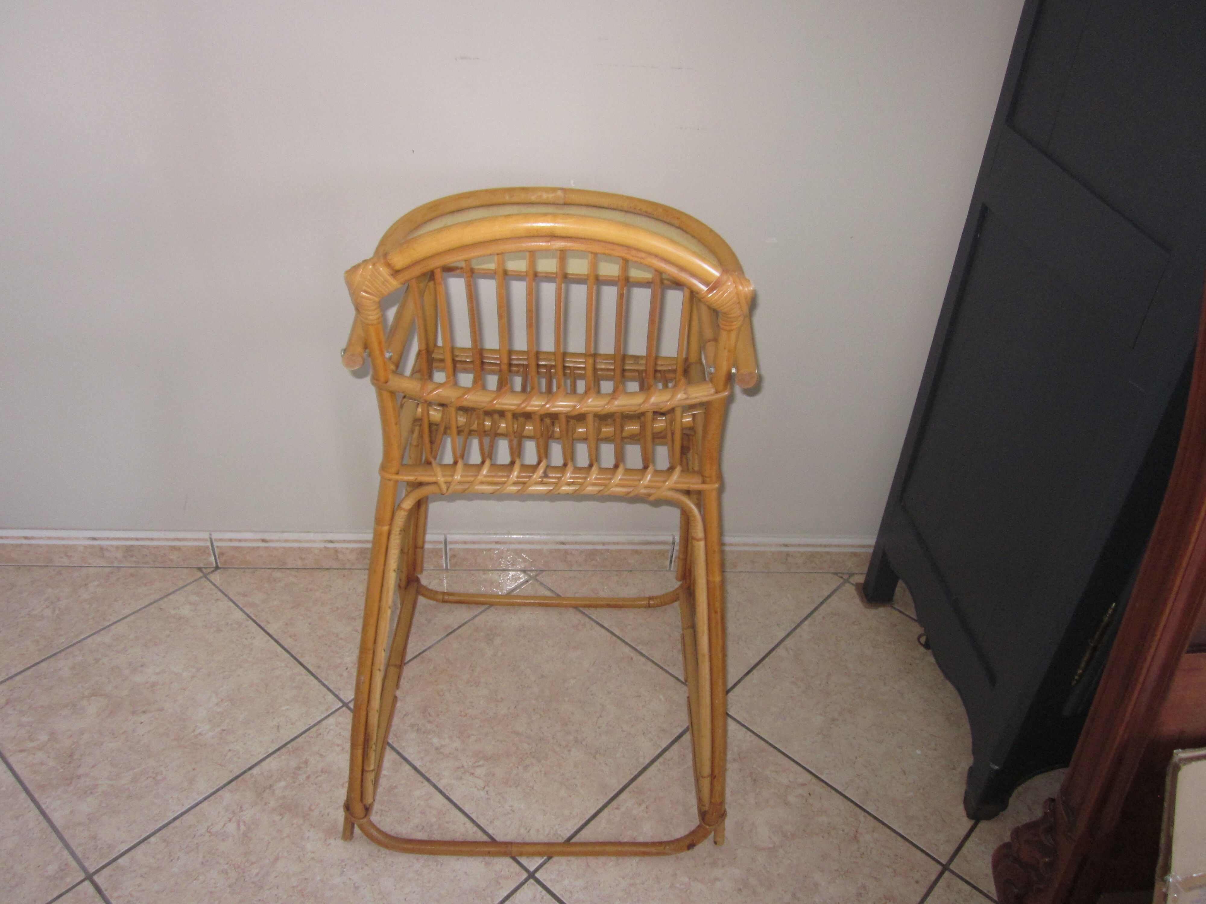 High chair child rattan of the years 60