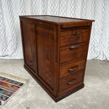 Ancien caisson de bureau en chêne, double face