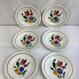 6Digoin Sarreguemines dessert plates