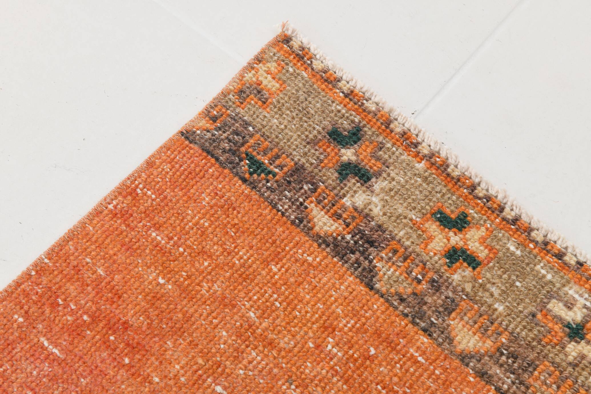 3x12 Pumpink Orange Classic Vintage Runner Rug, 90x353Cm SK 20811