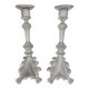 Pair of antique candlesticks Val Saint Lambert - Griffin model