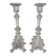 Pair of antique candlesticks Val Saint Lambert - Griffin model