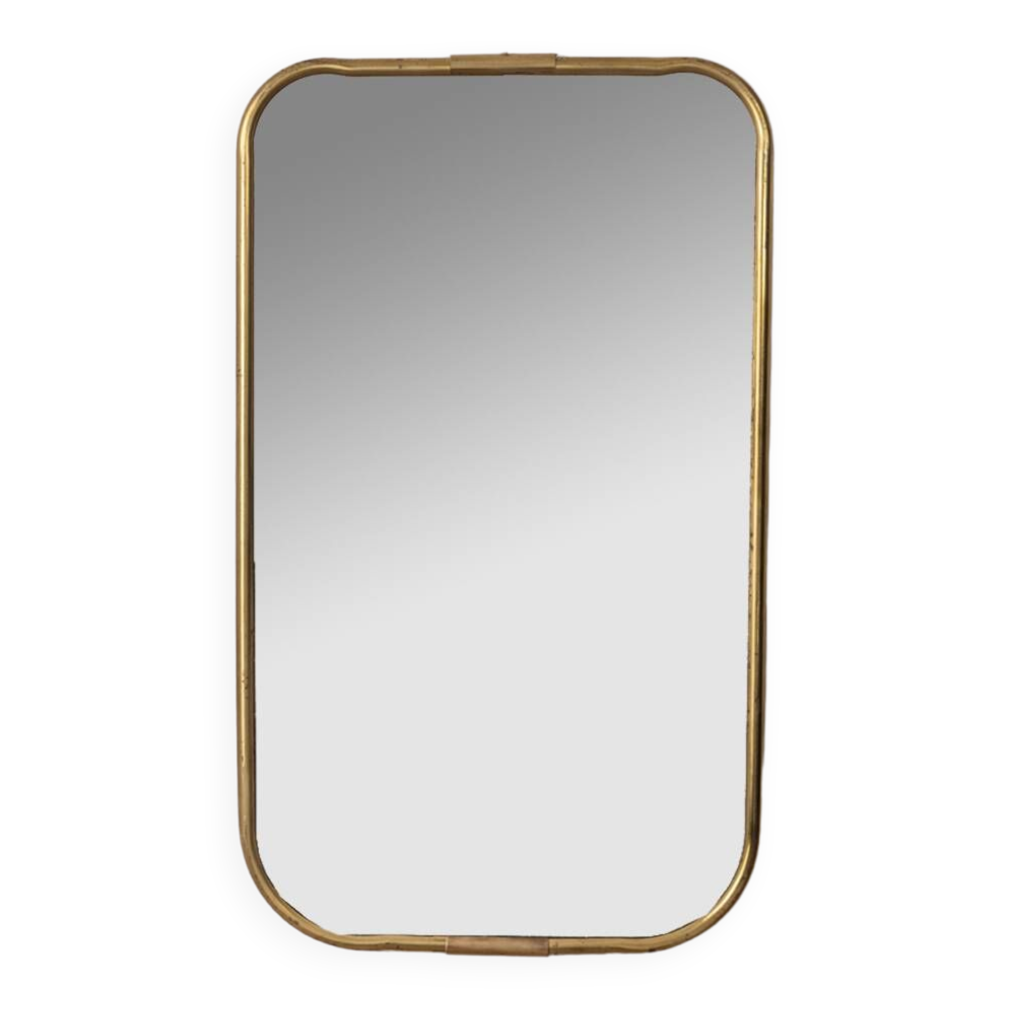 Vintage 60s wall mirror in golden brass italian design
