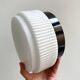 Round vintage ribbed glass ceiling lamp