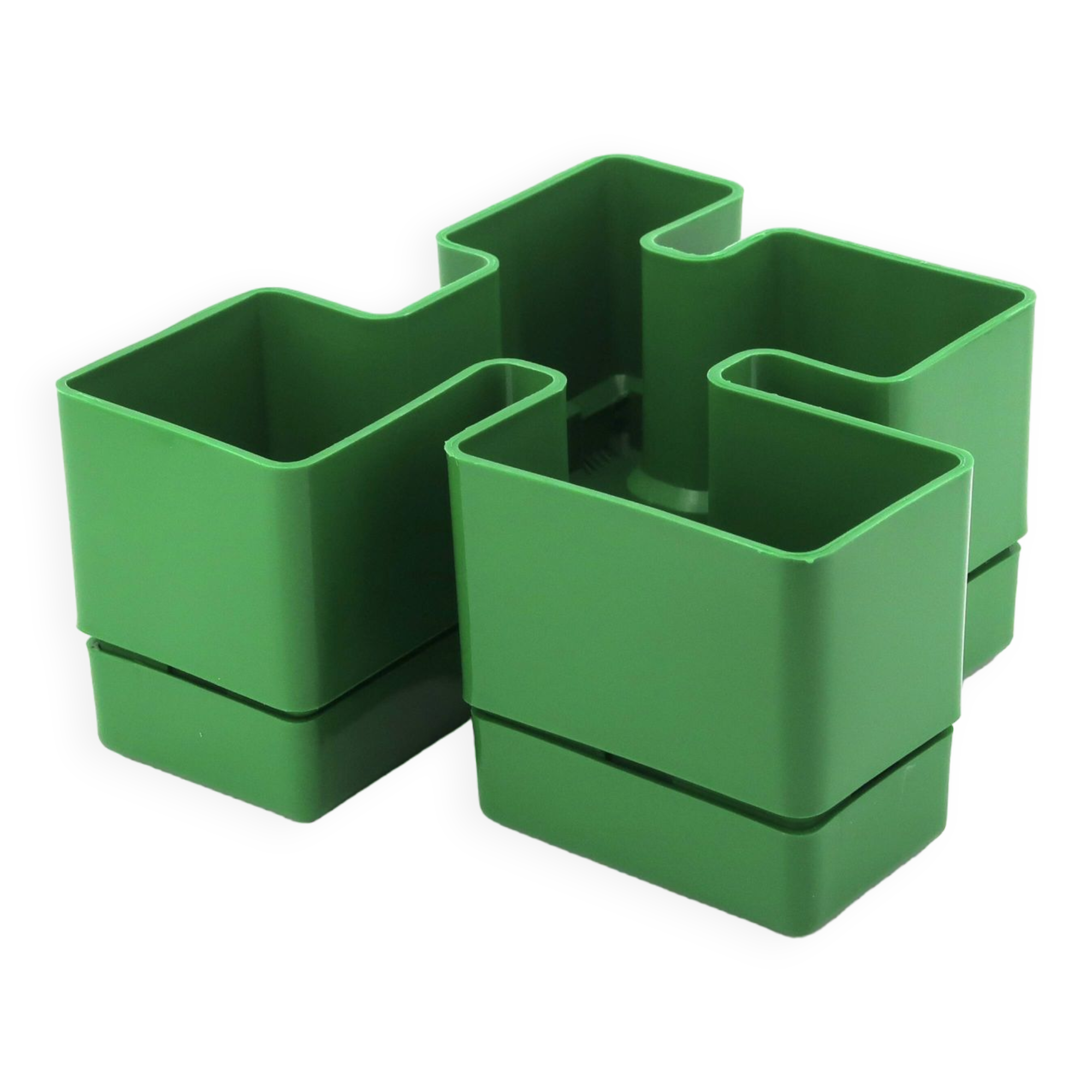 Vastill green plastic planter by Michael McCann
