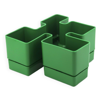 Vastill green plastic planter by Michael McCann