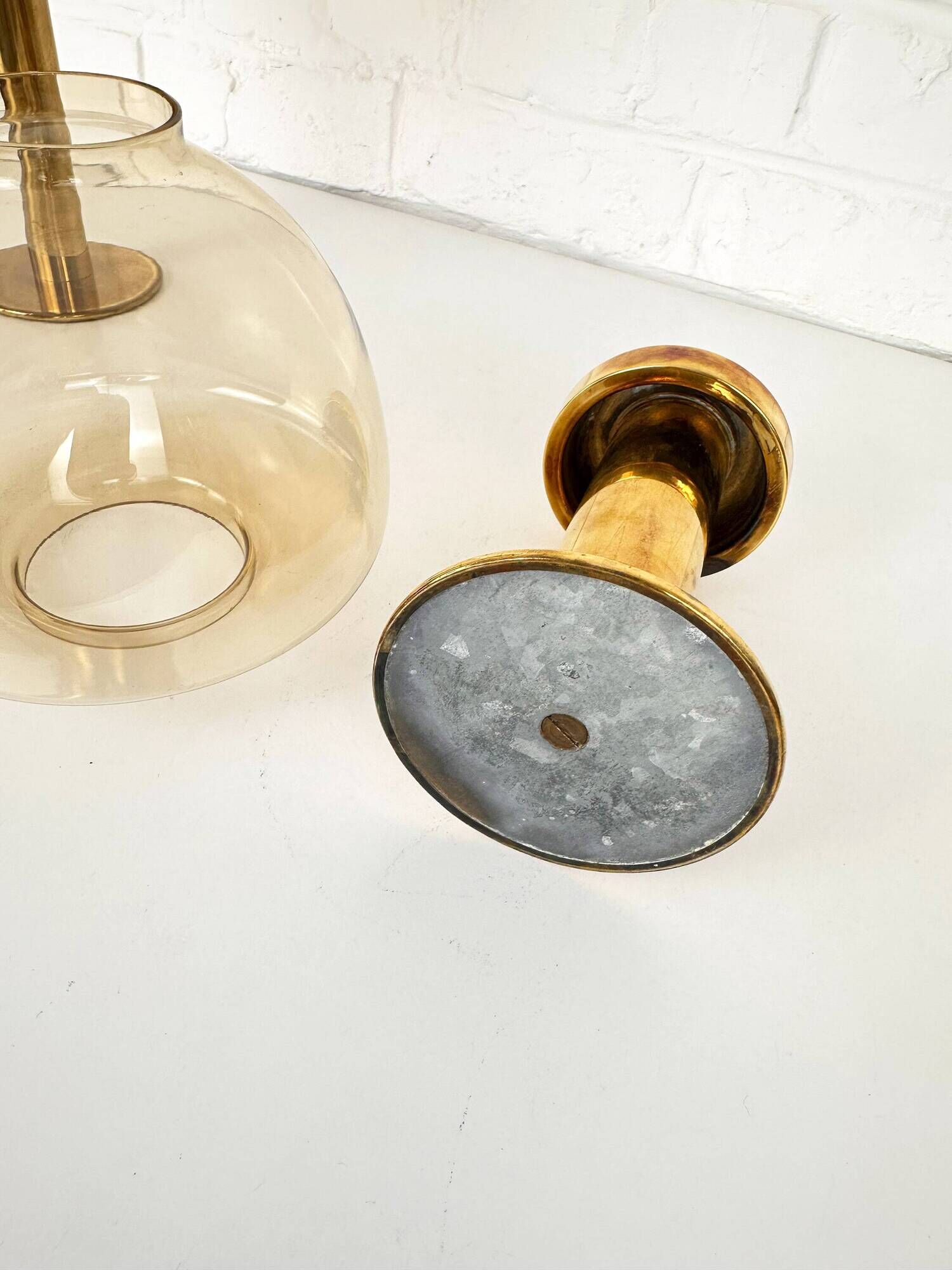 Pair of brass candle holders by Hans-Agne Jakobsson L102/32, Sweden, 1970.