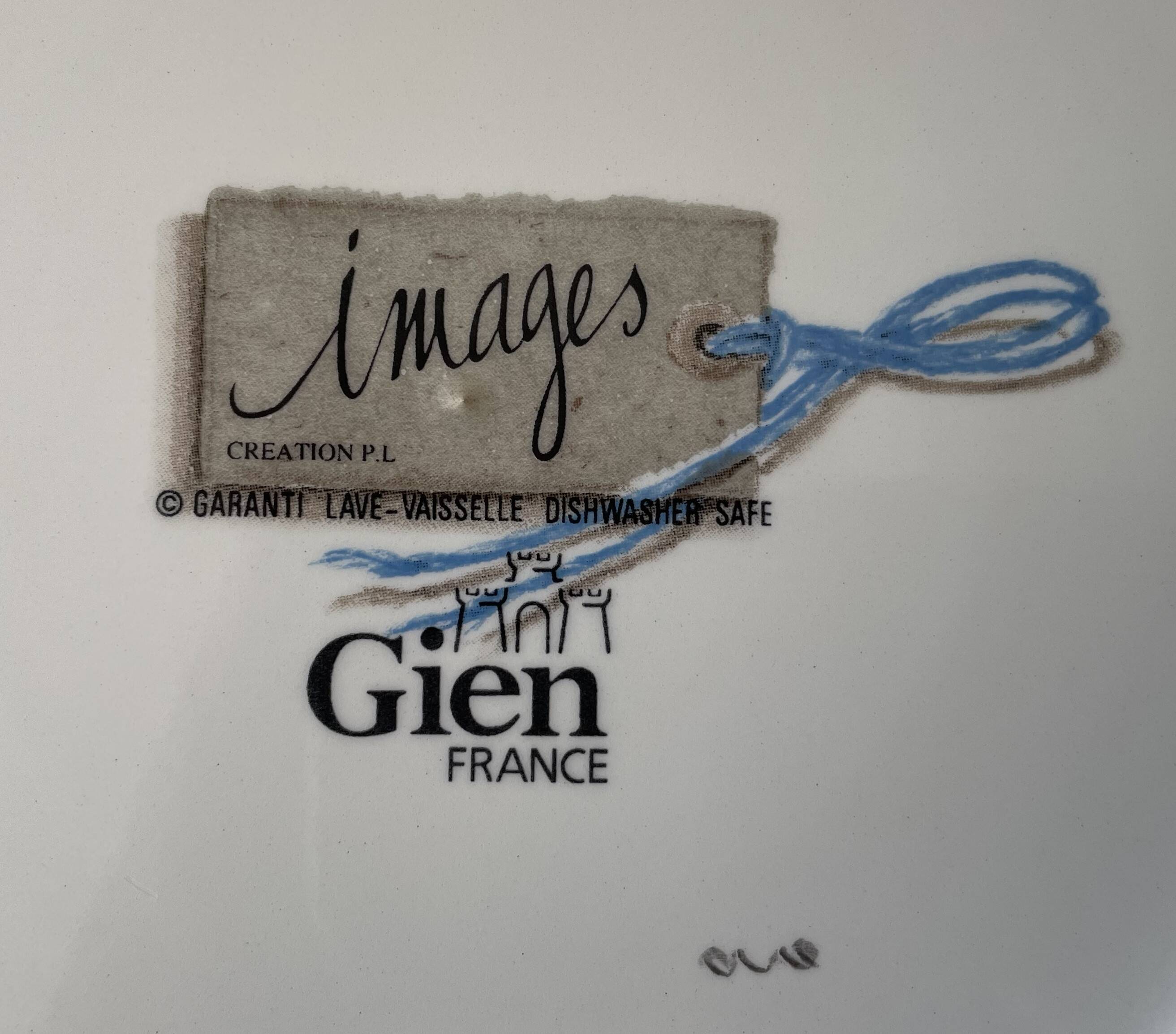 8 grandes assiettes plates en faïence de gien