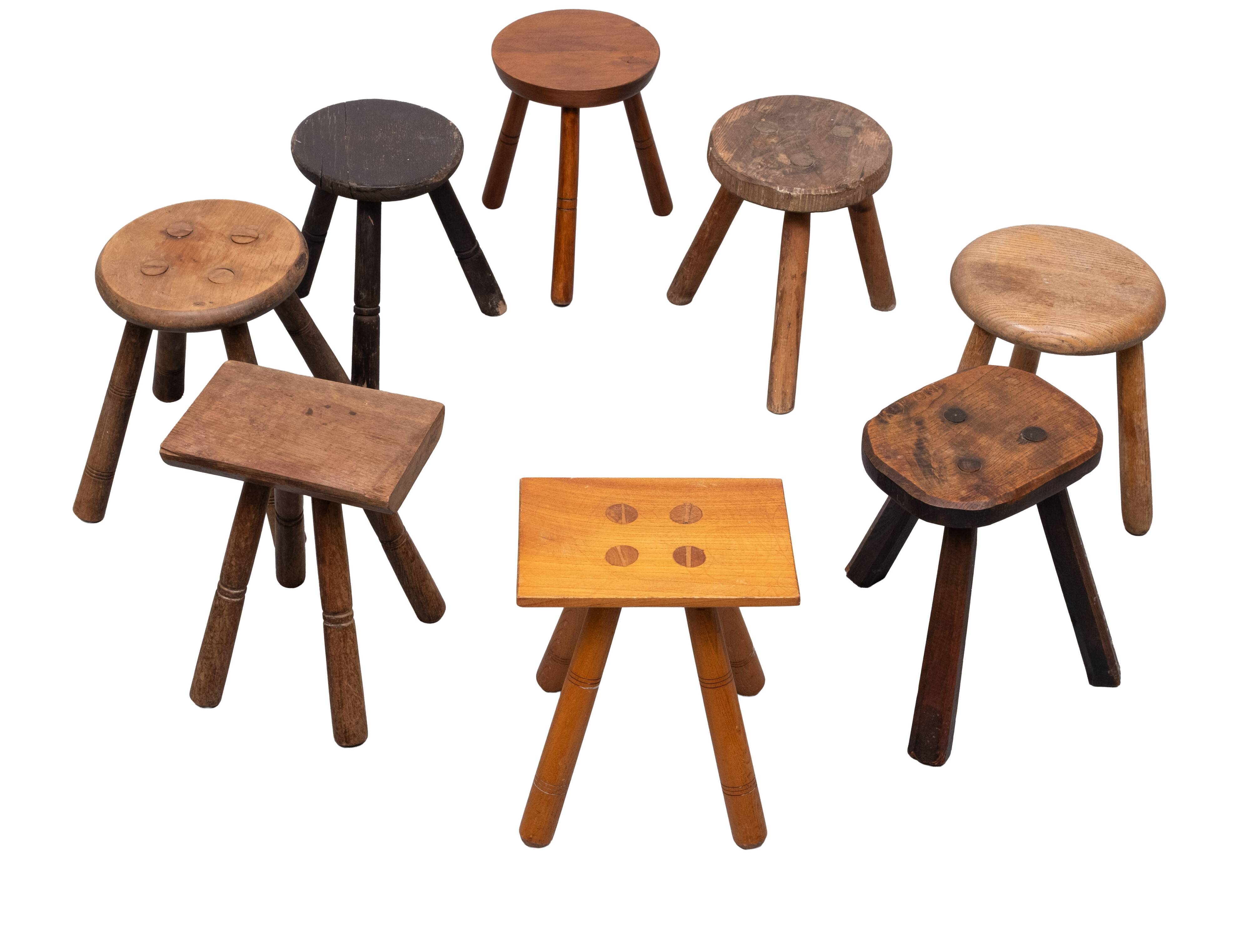 Set of 8 original Milk stools 1950s Holland