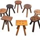 Set of 8 original Milk stools 1950s Holland
