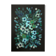Peinture A4 Feuillages et fleurs bleues