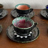 6 tasses en faïence de Quimper.