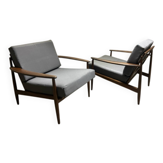 Pair of Scandinavian armchairs by Grete Jalk