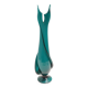 Teal Encased and Hand-Blown Murano Glass Flower Vase, Italy