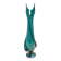 Teal Encased and Hand-Blown Murano Glass Flower Vase, Italy