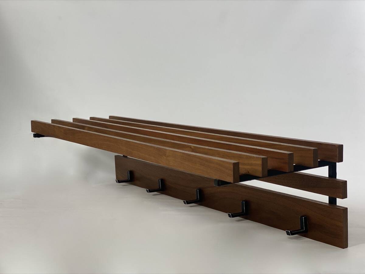 Vintage scandinavian teak coat rack, 1960s