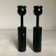 Pair of painted wooden candlesticks