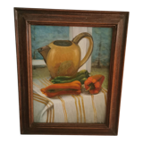 Still life in oil on panel signed J Gautier