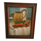 Still life in oil on panel signed J Gautier
