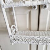 White rattan peacock shelf
