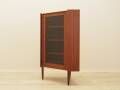 Danish teak corner display cabinet on tapered legs, 1960s