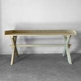 XXL vintage desk with water green patina