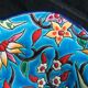 Panière enamels de Longwy decoration turquoise blue background and flowers