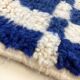 Moroccan Berber carpet blessed ouarain ecru with blue geometric patterns 216x130cm