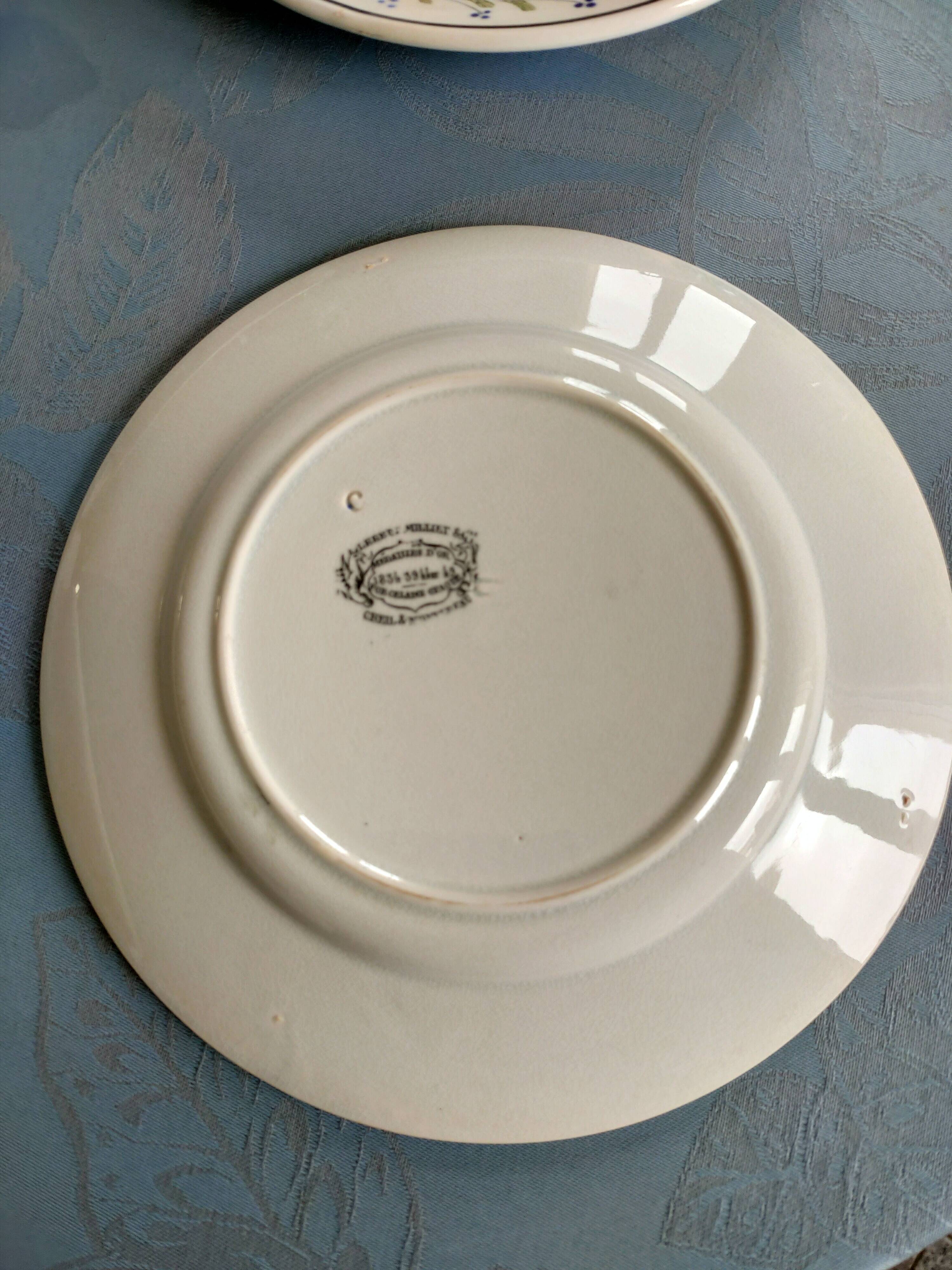 Rare set of 6 plates Creil & Montereau (Floral pattern) – circa 1850