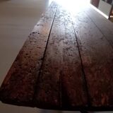 Industrial dining table with cast iron base