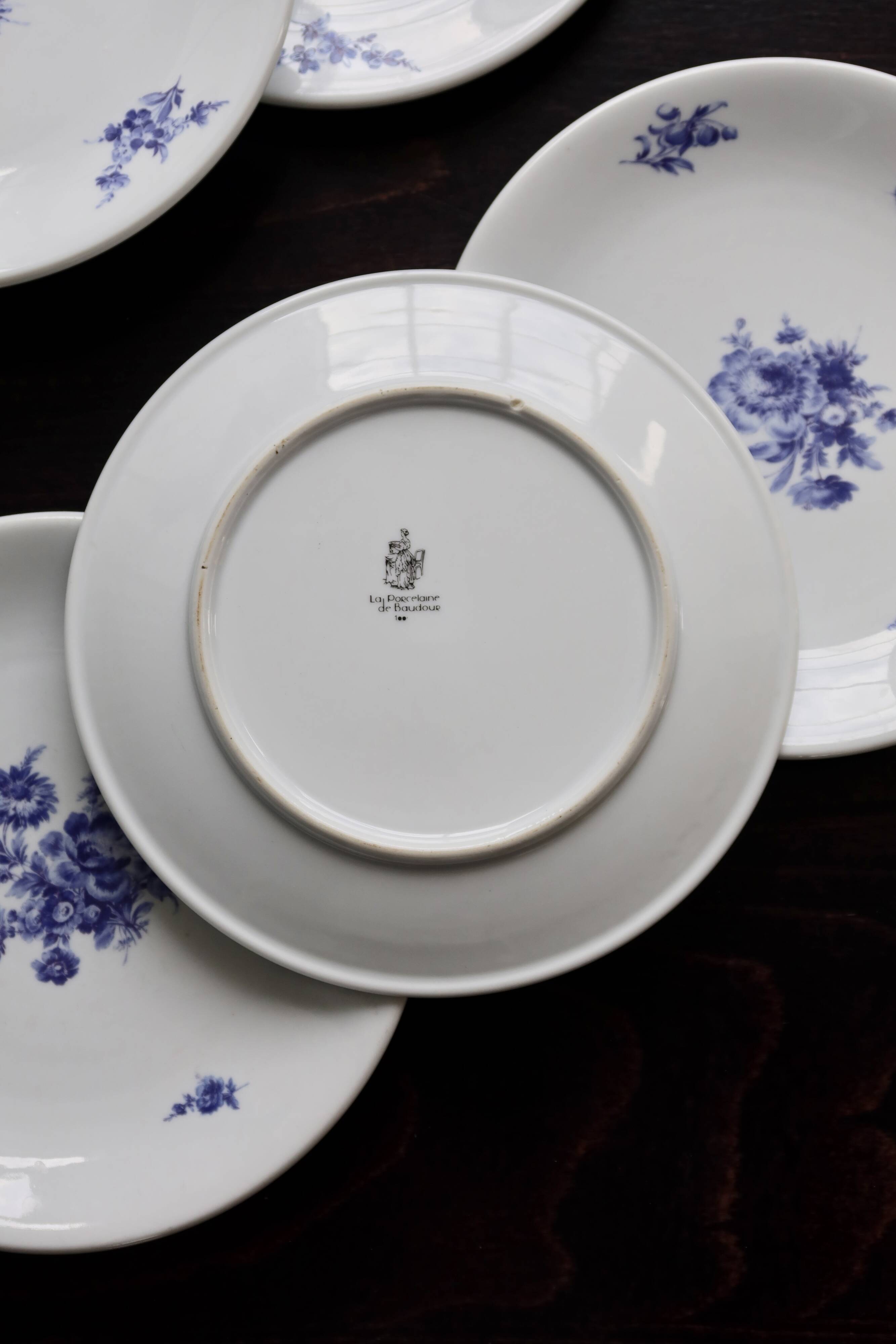 6 vintage dessert plates – Baudour porcelain