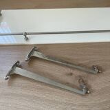 White glass and chrome wall shelf 60cm