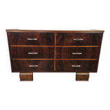 Commode Art Déco des années 40 à six tiroirs