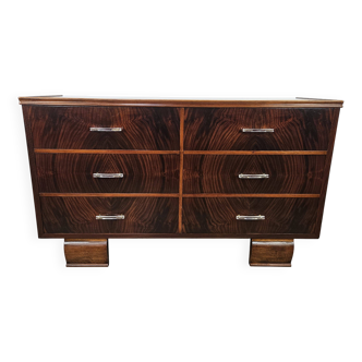 Art Decò chest of drawers from the 1940s with six drawers