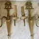 Pair of wall lights in brass and gilded bronze, Arnold Montrose Ltd, Lo