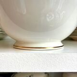 Pillivuyt white and gold porcelain eared salad bowl, "Eva" service