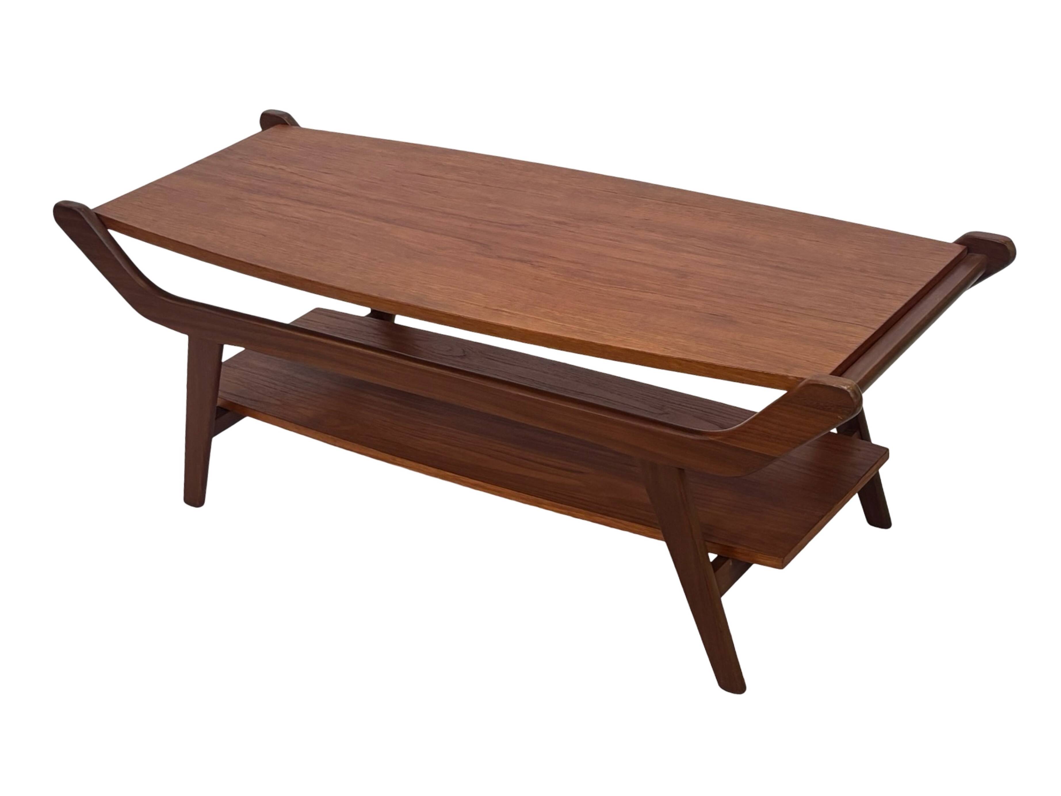 Vintage coffee table teak veneer 1960s design