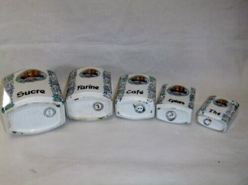 Antique spice jar Czechoclovakia porcelain decoration boat collection