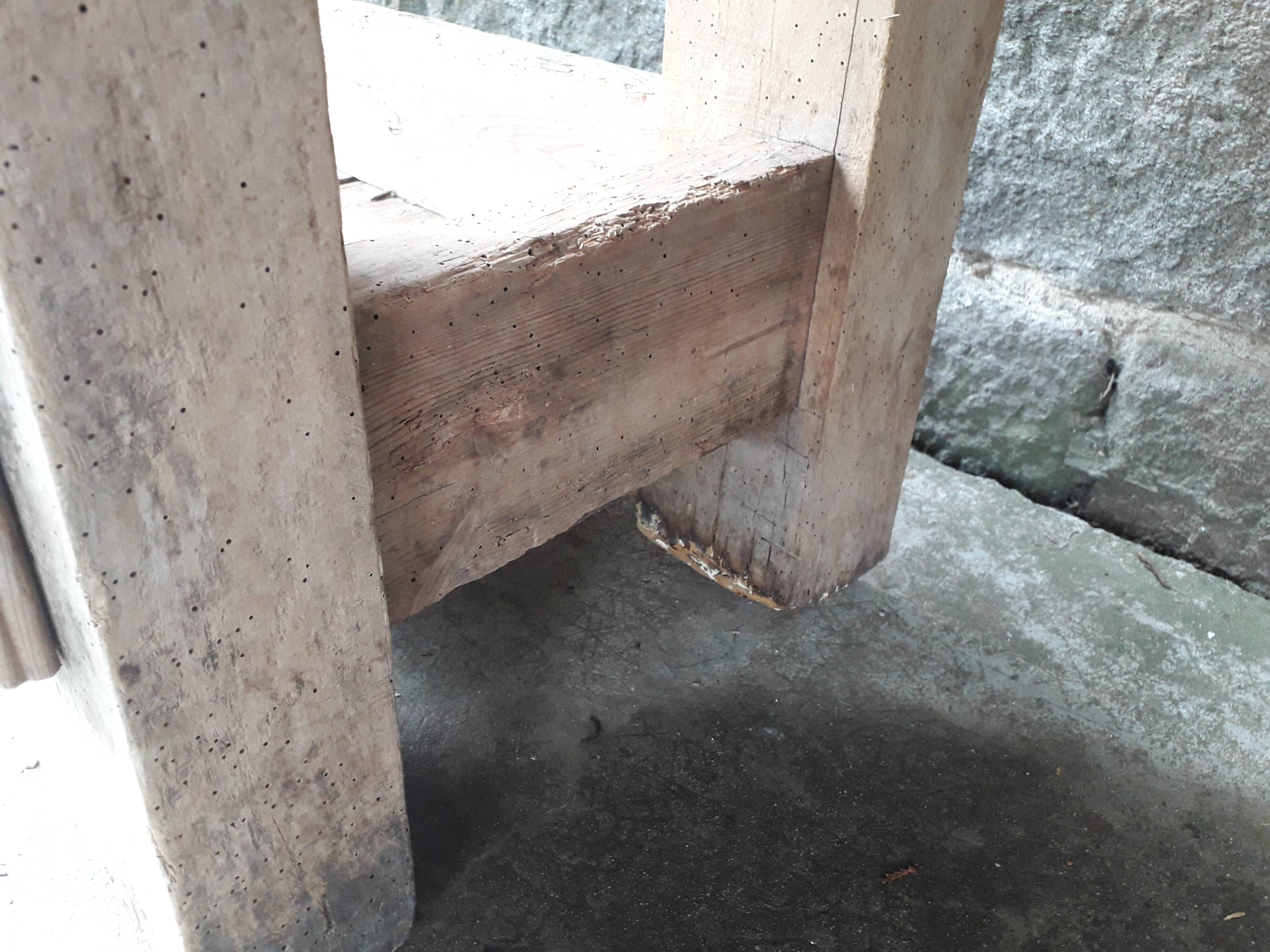 Old in solid beech workbench 237 cm