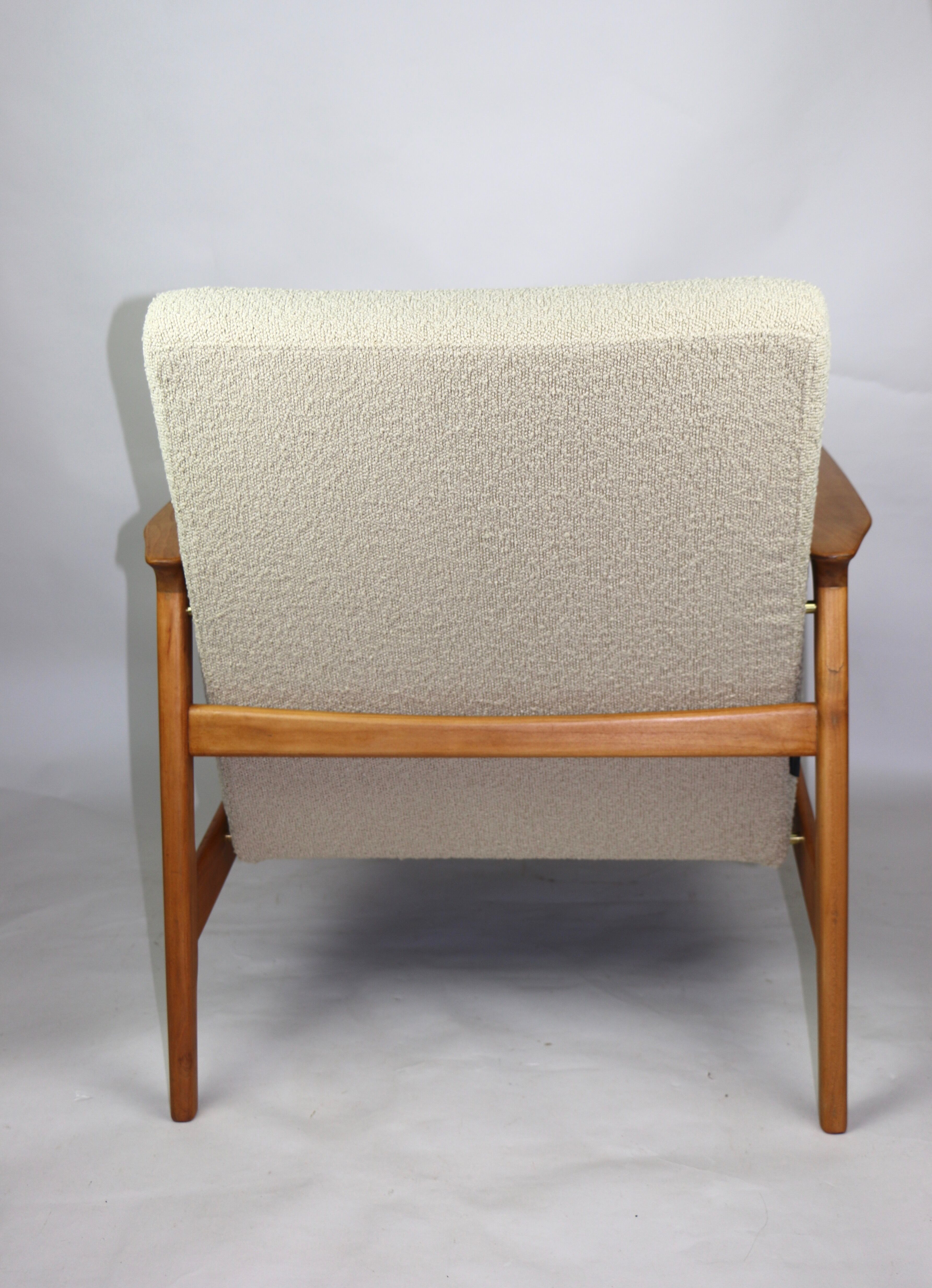 Fauteuil danoise beige en Boucle années 1970