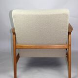 Fauteuil danoise beige en Boucle années 1970