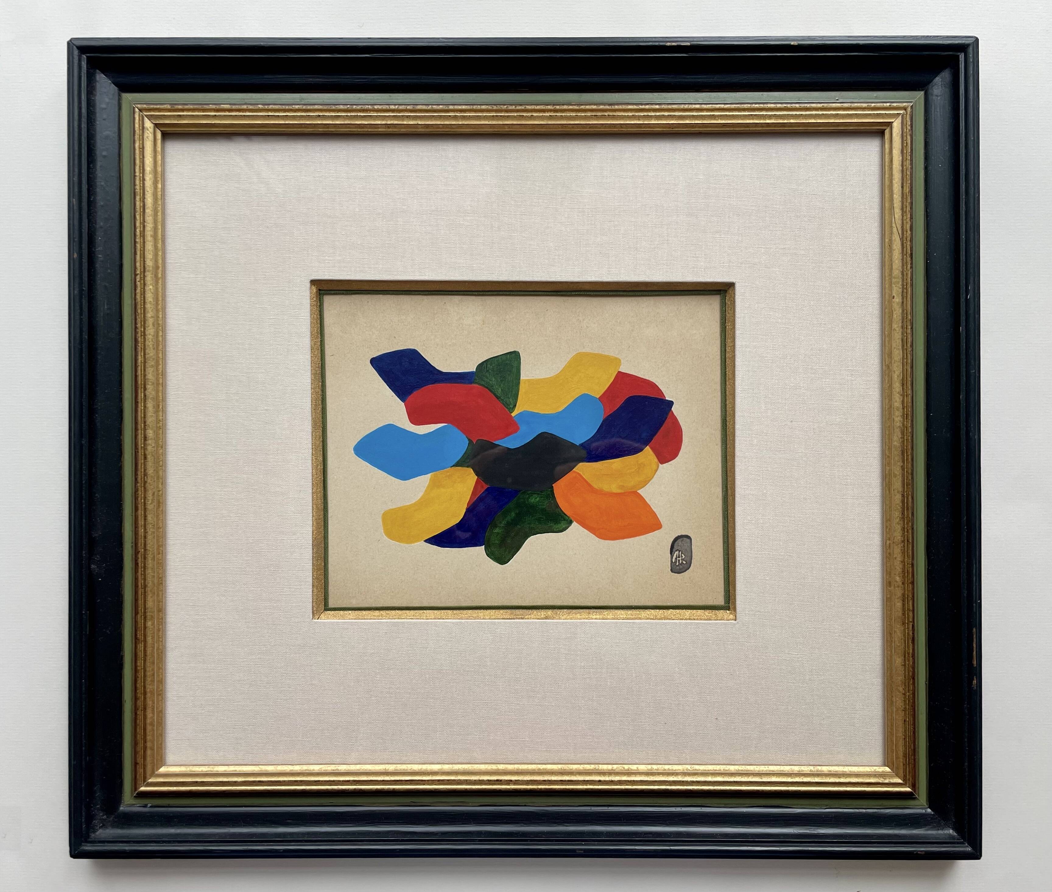Abstract painting - Auguste Perrin - 1972